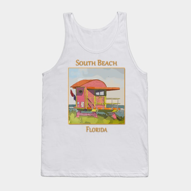 Cute Lifeguard tower in South Beach Miami Florida Tank Top by WelshDesigns